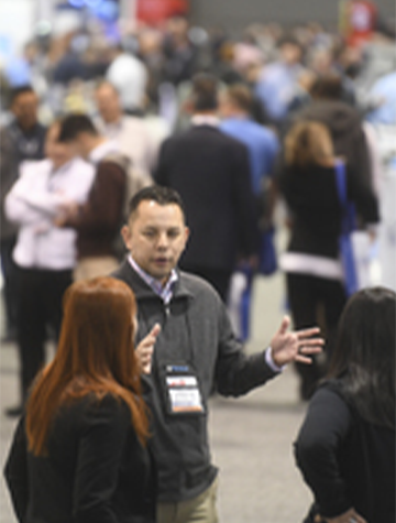 Expo hall floor crowd 