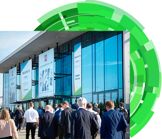 Attendees entering Messe Stuttgart